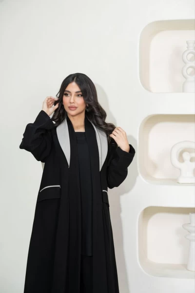 Black crepe abaya C:IB316